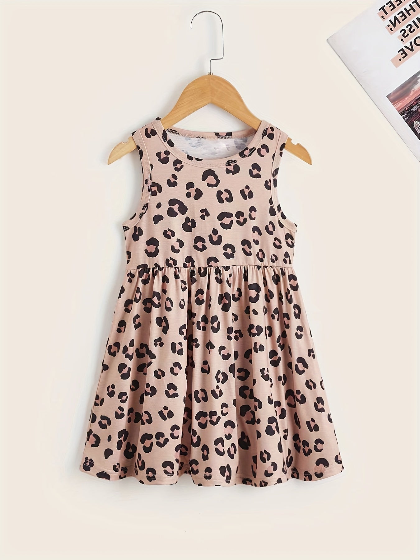 Toddler Girls Leopard Graphic Dress For Party Kids Summer Clothes