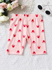 Kid Girl's Bow Graphic Cropped Leggings
