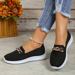 Women's Chain Decor Sneakers Slip On Outdoor Shoes