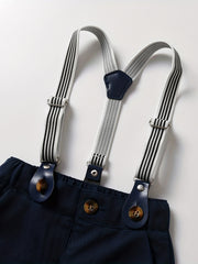 2pcs Bowtie Shirt & Overalls Set for Boys