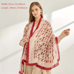 Classic Horse Print Scarf Warm Shawl Windproof Head Wrap Sunscreen