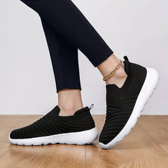 Women's Textured Slip on Walking Shoes Lightweight Casual Sneakers