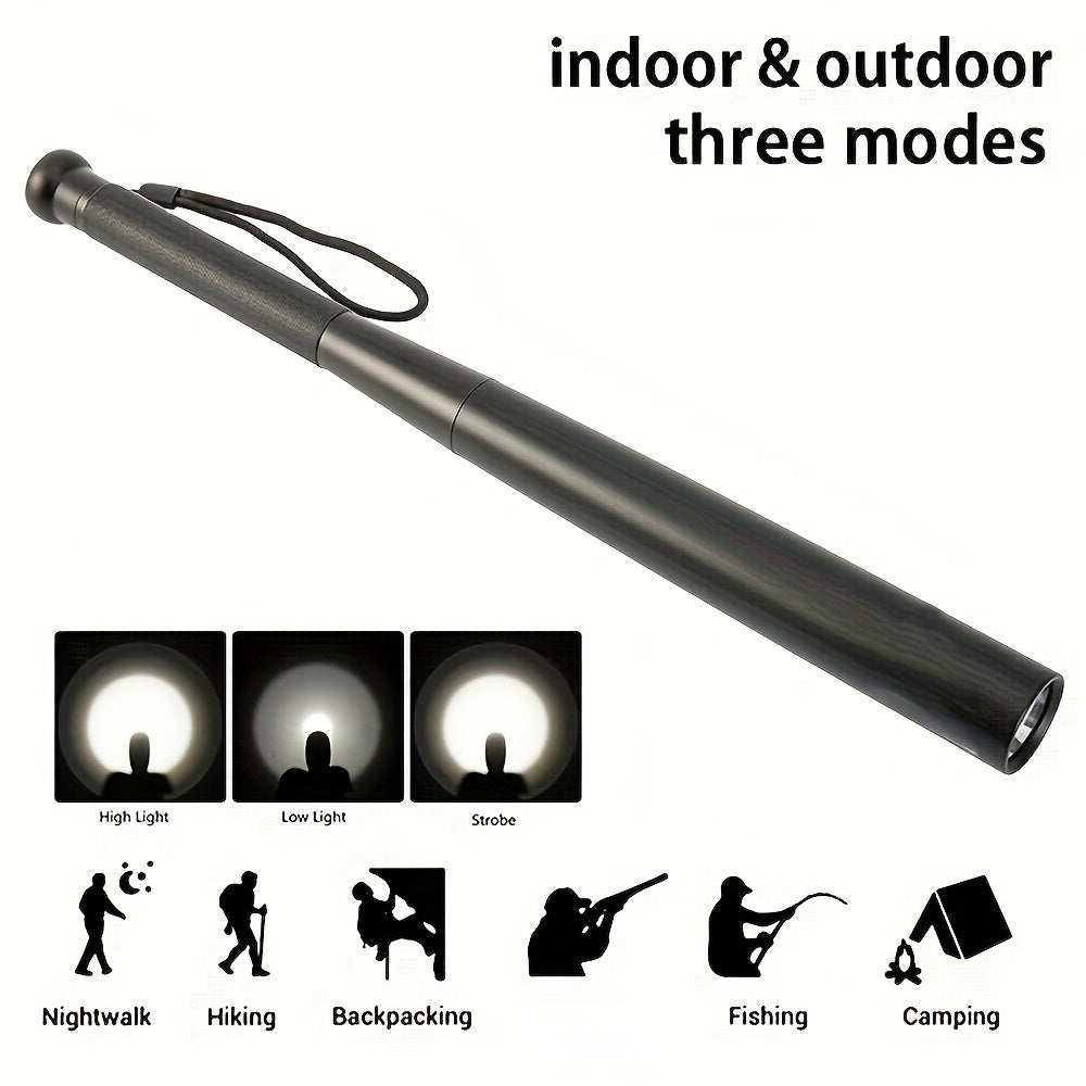 High Hardness Metal Baseball Stick Flashlight with 3-Speed Adjustment