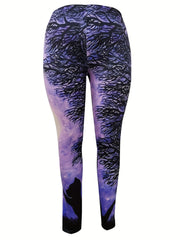 Women's Plus Painting Print High Rise Leggings