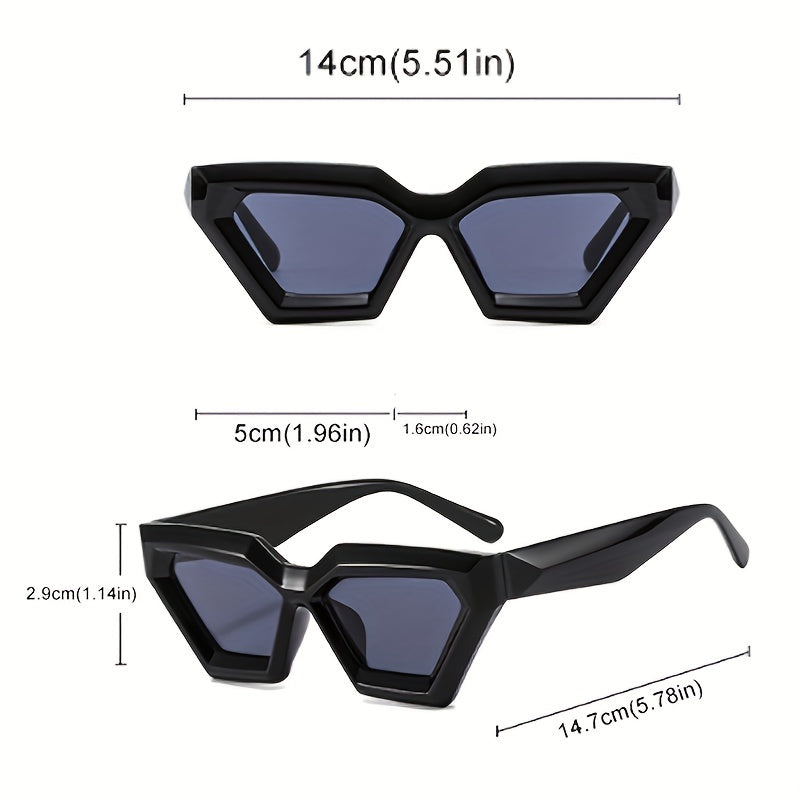 Futuristic Polygonal Cat Eye Sunglasses UV Protection