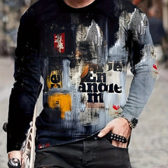 3D Digital Print Men's Long Sleeve T shirt
