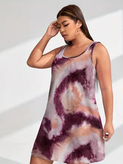 Ombre Tie Dye Sleeveless Tank Dress