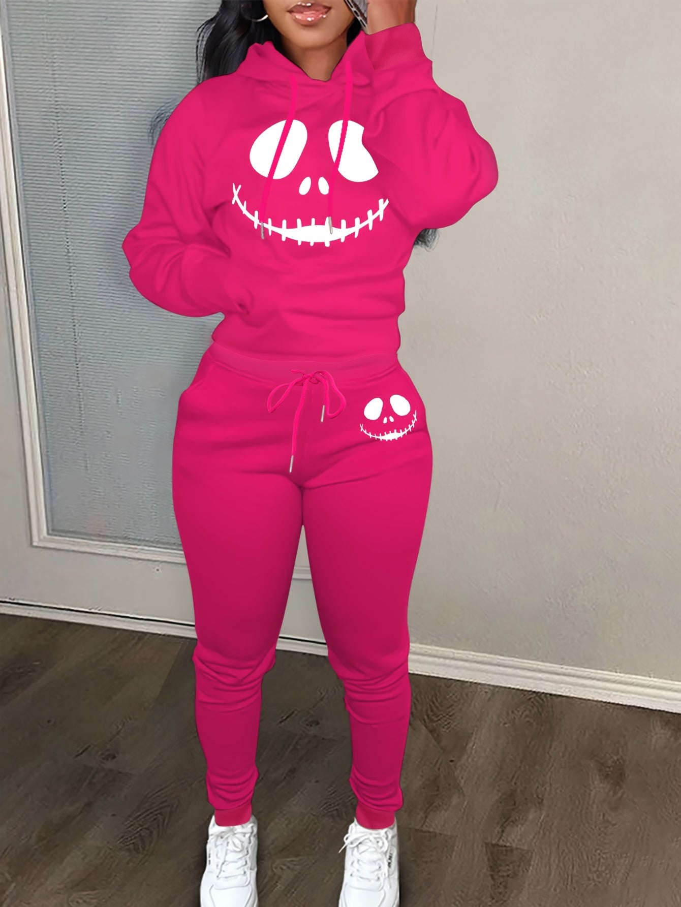 Women's Plus Graphic Print Hoodie & Joggers Set