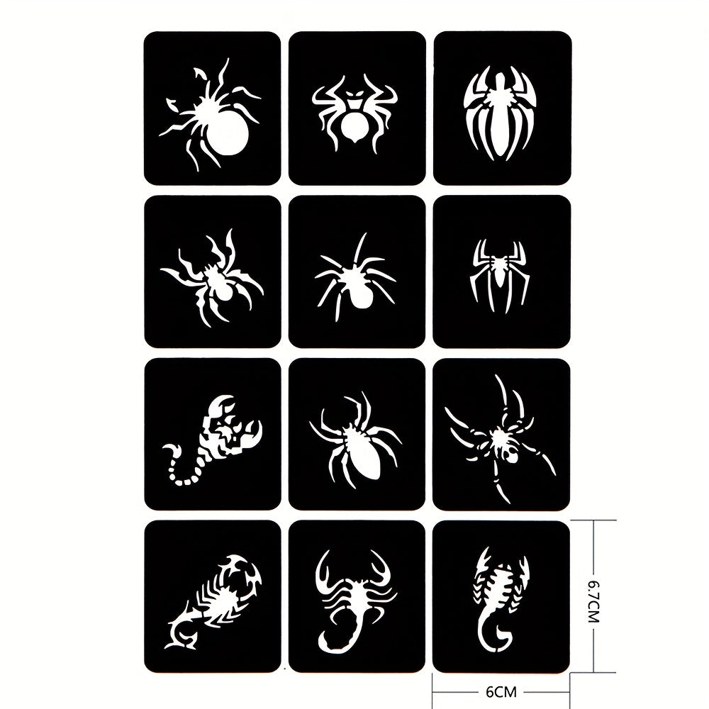 2 Sheets A4 Hollow Tattoo Stencils 1 Bottle Tattoo Dyeing Paste