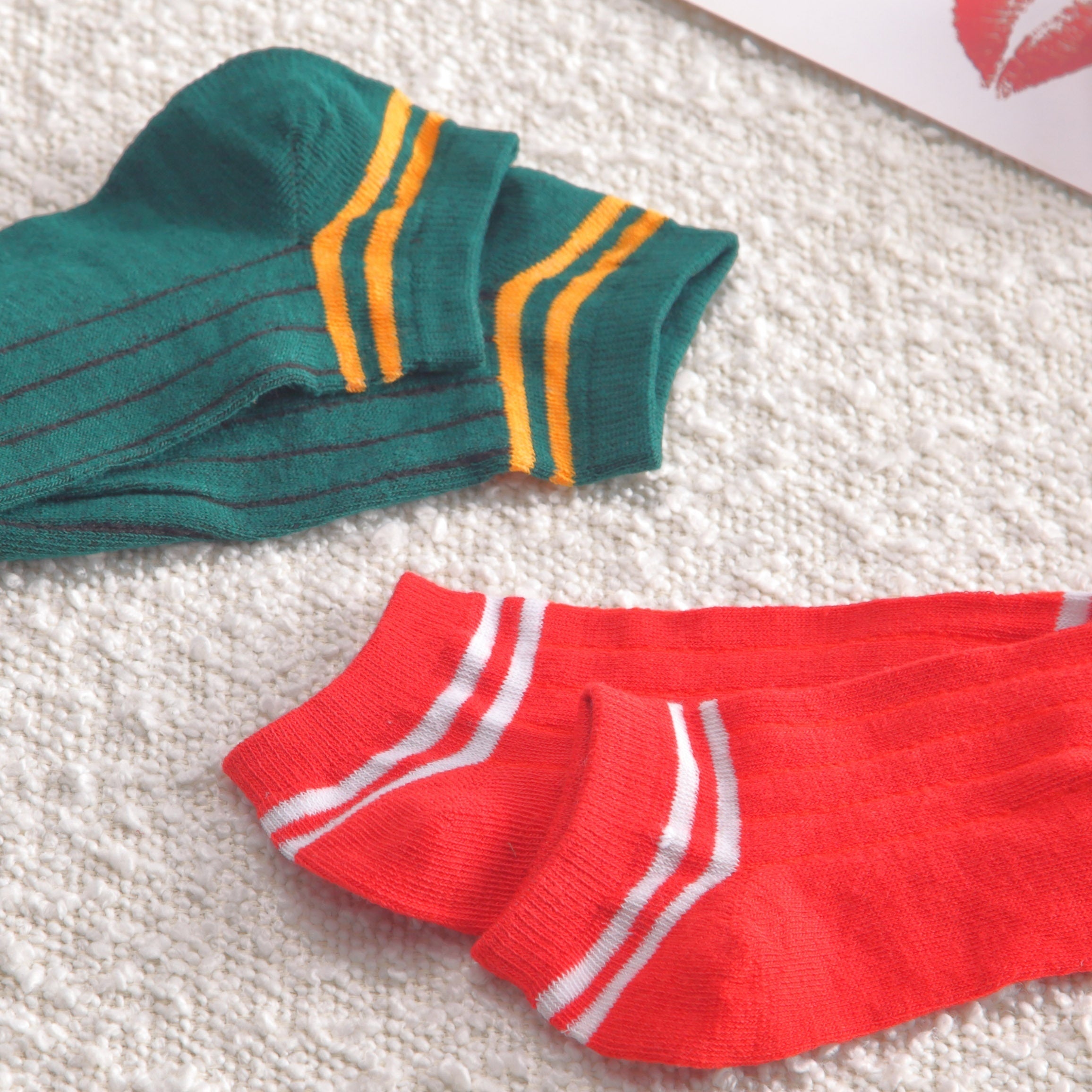 5 Pairs Striped Ankle Socks Lightweight Women's Stockings