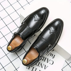 Men's Buckle Solid Business Casual Dress Shoes