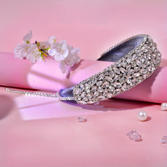 Vintage Velvet Headband Baroque Rhinestone Wide Headband for Festive Events A238