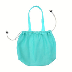 Custom Photo Beach Bag Pink Green Mesh Tote Ergonomic Strap