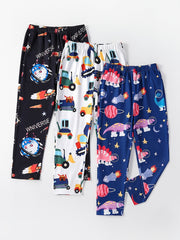 Kid's Cartoon Pattern Pants Elastic Waist Loungewear Comfy Casual PJ