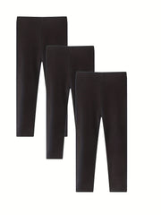 3pcs Toddler Girls Leggings Casual Cotton Elastic Waist Pants