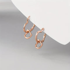 925 Silver Hoop Earrings for Teen Girls Hearts Interlocking Dangle Drop