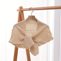 Knitted Triangle Shawl Wrap Fishtail Pattern Hollow Knitted Shawl