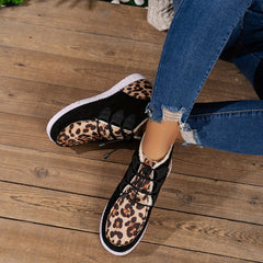 Leopard Pattern Winter Fleece Lined Snow Boots