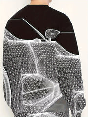 Car Theme Men's Outfit: Sweatshirt & Sports Trousers