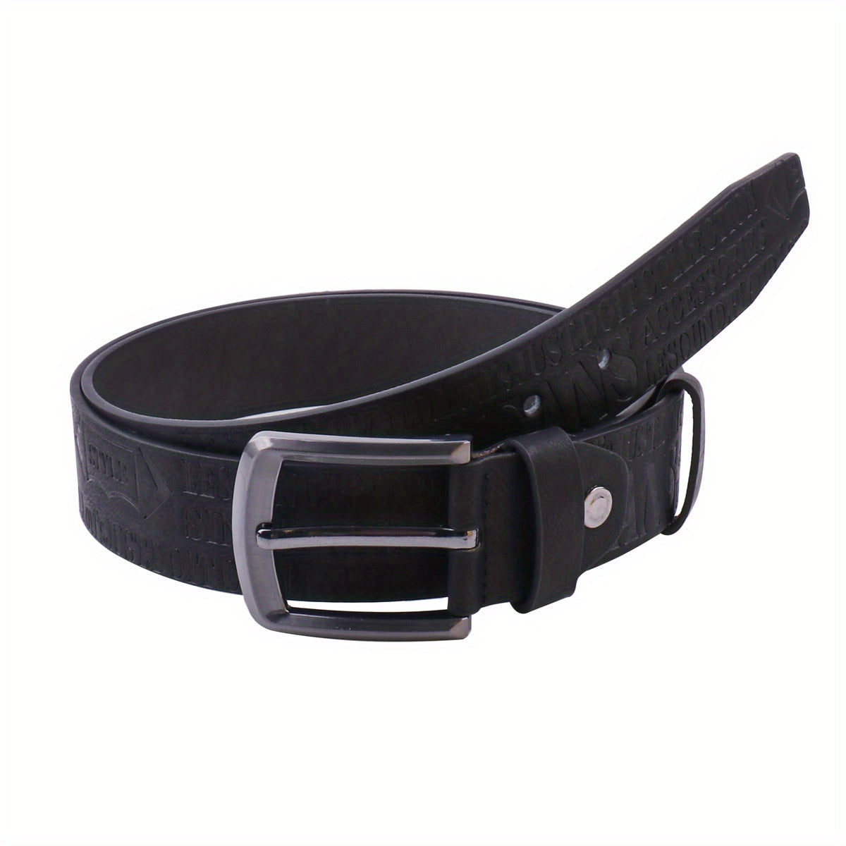 Stylish Letter Pressed Leather Belt for Men