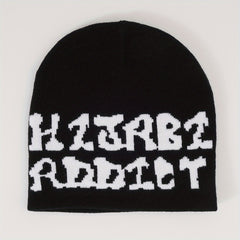 Y2K Hip Hop Letter Jacquard Beanie Warm Knit Hat