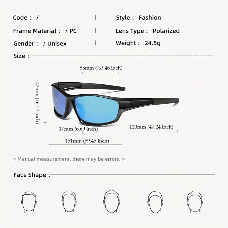 Men's Polarized Sports Glasses for Driving Cycling with Cases Set