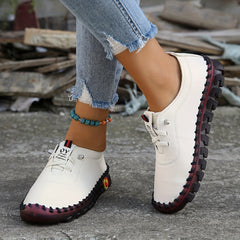 Women's Faux Leather Flat Shoes Non-slip Casual Outdoor