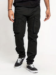 Solid Pocket Cargo Pants Men's Casual Outdoor Joggers