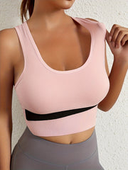 4pcs Colorblock Sports Bras Push Up Intimates Bra Women's Lingerie