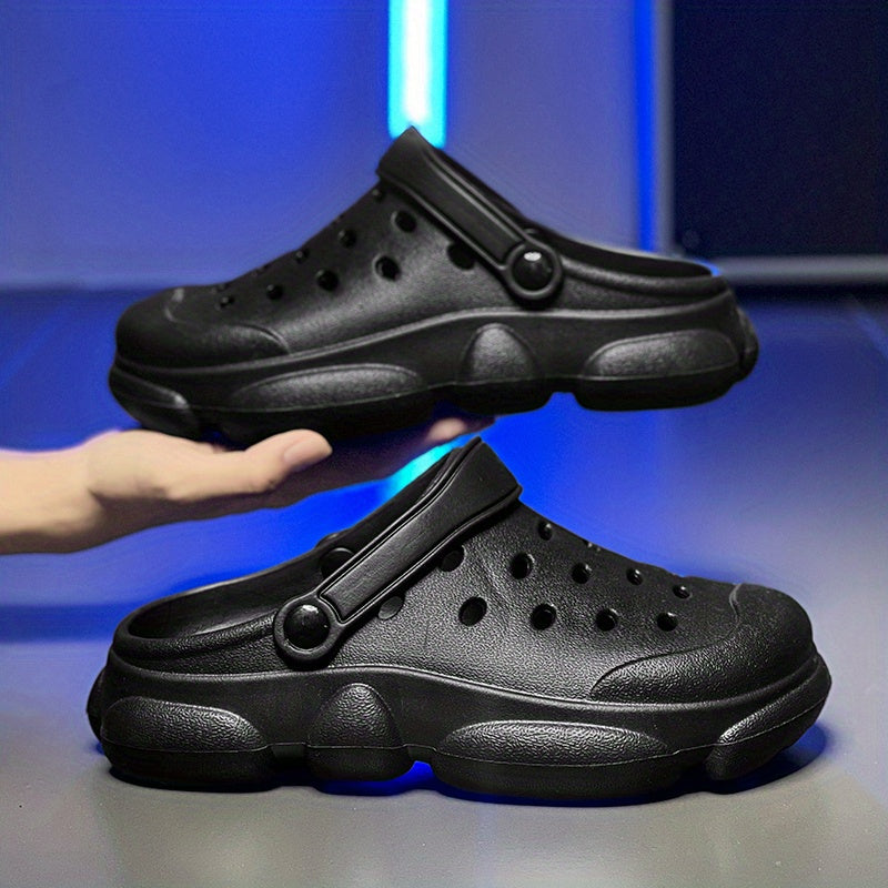 Men's Hollow Out Clogs Slip on Closed Toe Sandals Soft Sole Walking Shoes