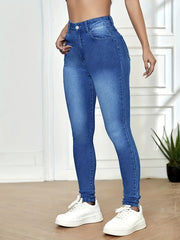 High Rise Stretchy Jeans Ankle Length Pencil Pants