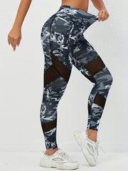Camouflage Mesh High Waist Yoga Pants Breathable Leggings