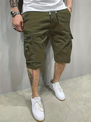 Men's Cargo Shorts Drawstring Waist Casual Sports Shorts