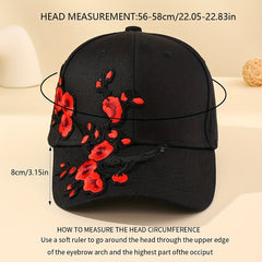 Red Plum Embroidery Baseball Cap Adjustable Sports Dad Hat