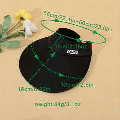Women's Wide Brim Visor Hat Outdoor UV Protection Beach Sun Hat