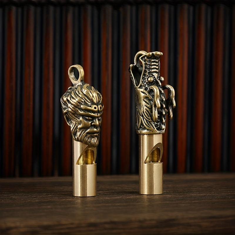 Brass Whistle Dragon Monkey Elephant Design Outdoor Survival Emergency