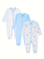 Baby Boy Long Sleeve Rompers 3-Piece Set