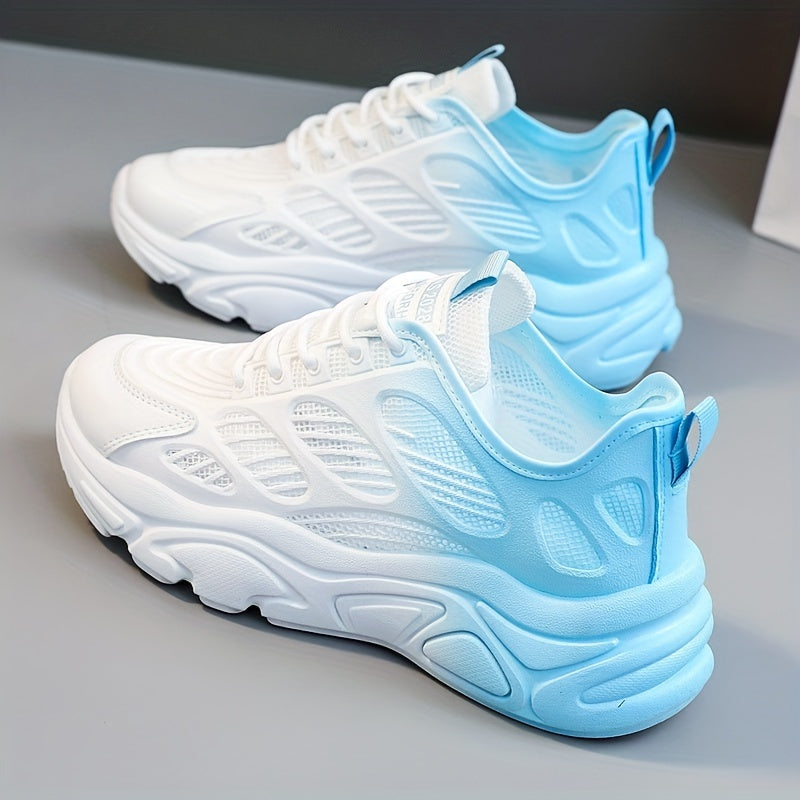 Women's Mesh Sneakers Lace Up Platform Shoes Comfortable