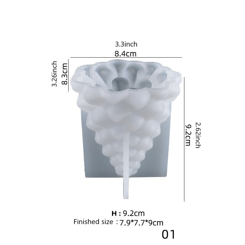 3D Christmas Tree Candle Ornaments Silicone Mold