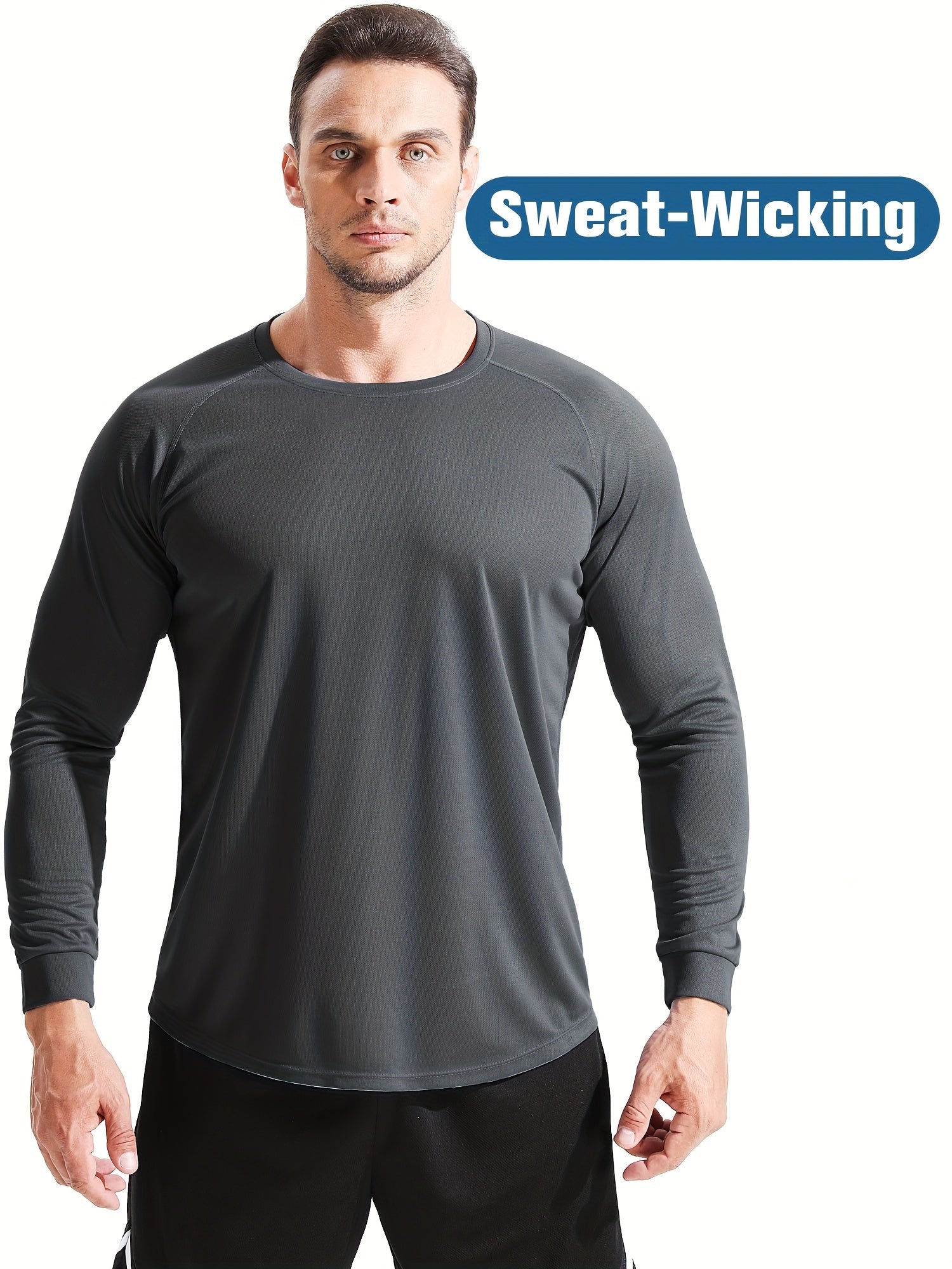 Men's Long Sleeve Mesh Running Shirt Fast Drying Top