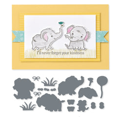 Elephant Metal Cutting Dies And Stamps For Scrapbooking