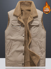 Men's Thermal Lapel Vest for Autumn Winter
