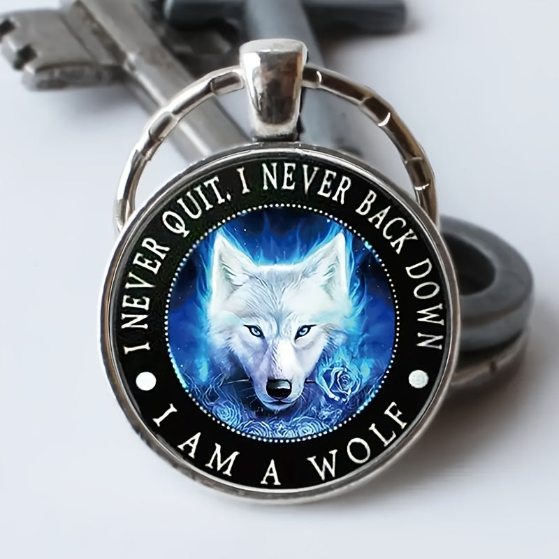 Vintage Wolf Keychain For Boys Birthday Gift