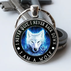 Vintage Wolf Keychain For Boys Birthday Gift