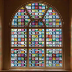 Square Geometric Crescent Privacy Glass Film Semi Transparent Sun Protection