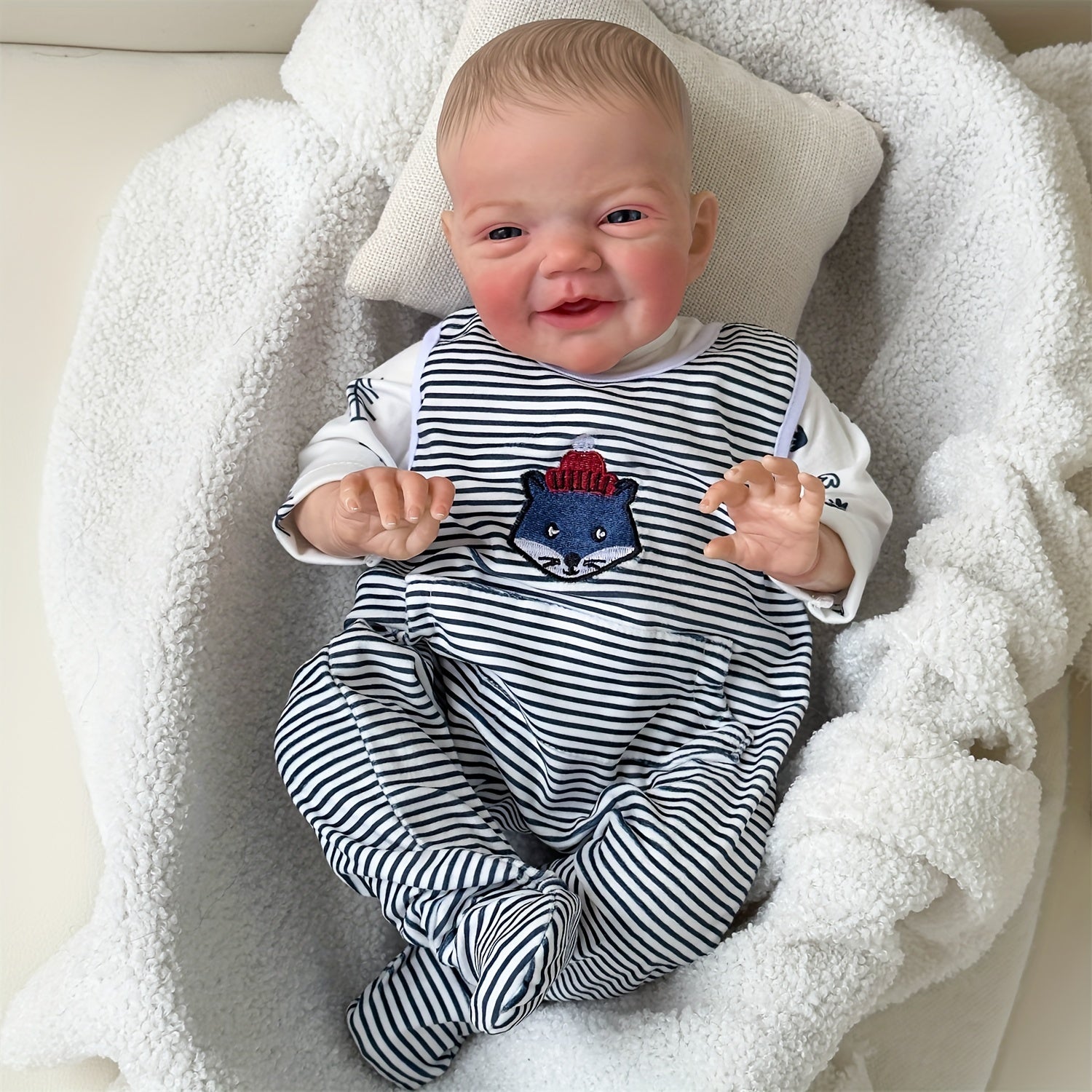 20 Inch Simulative Reborn Doll Soft Cloth Body Hand Painted Hair Birthday Gift