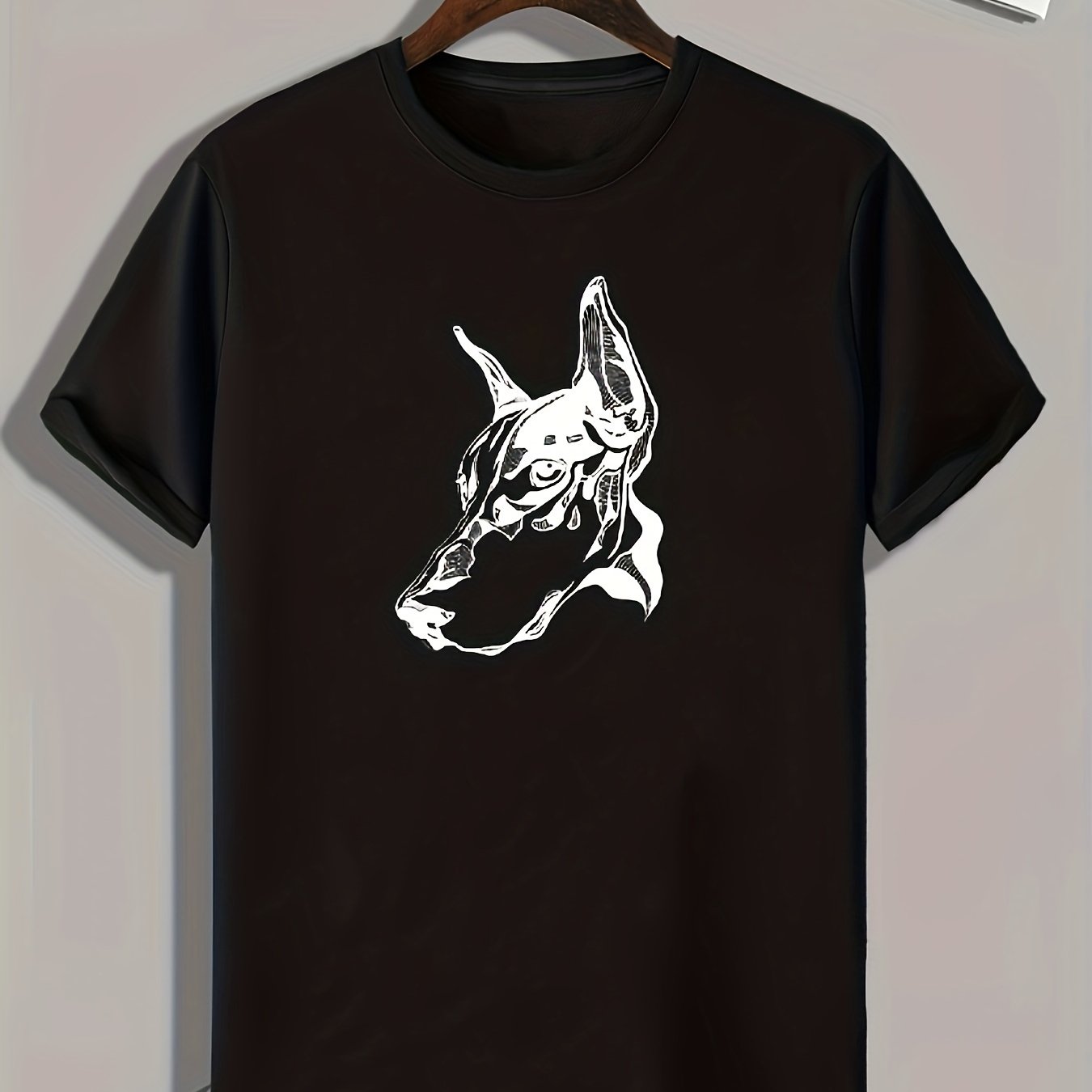 Dog Head Print Men's Graphic T shirt Casual Comfy Tees For Summer