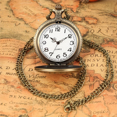 Antique Compass Geometric Pattern Pocket Watch