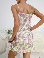 Floral Print Nightdress Spaghetti Strap Sleep Dress Women's Sleepwear