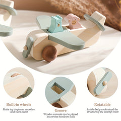 Wooden Airplane Toy for Kids - Develop Hands-On Ability